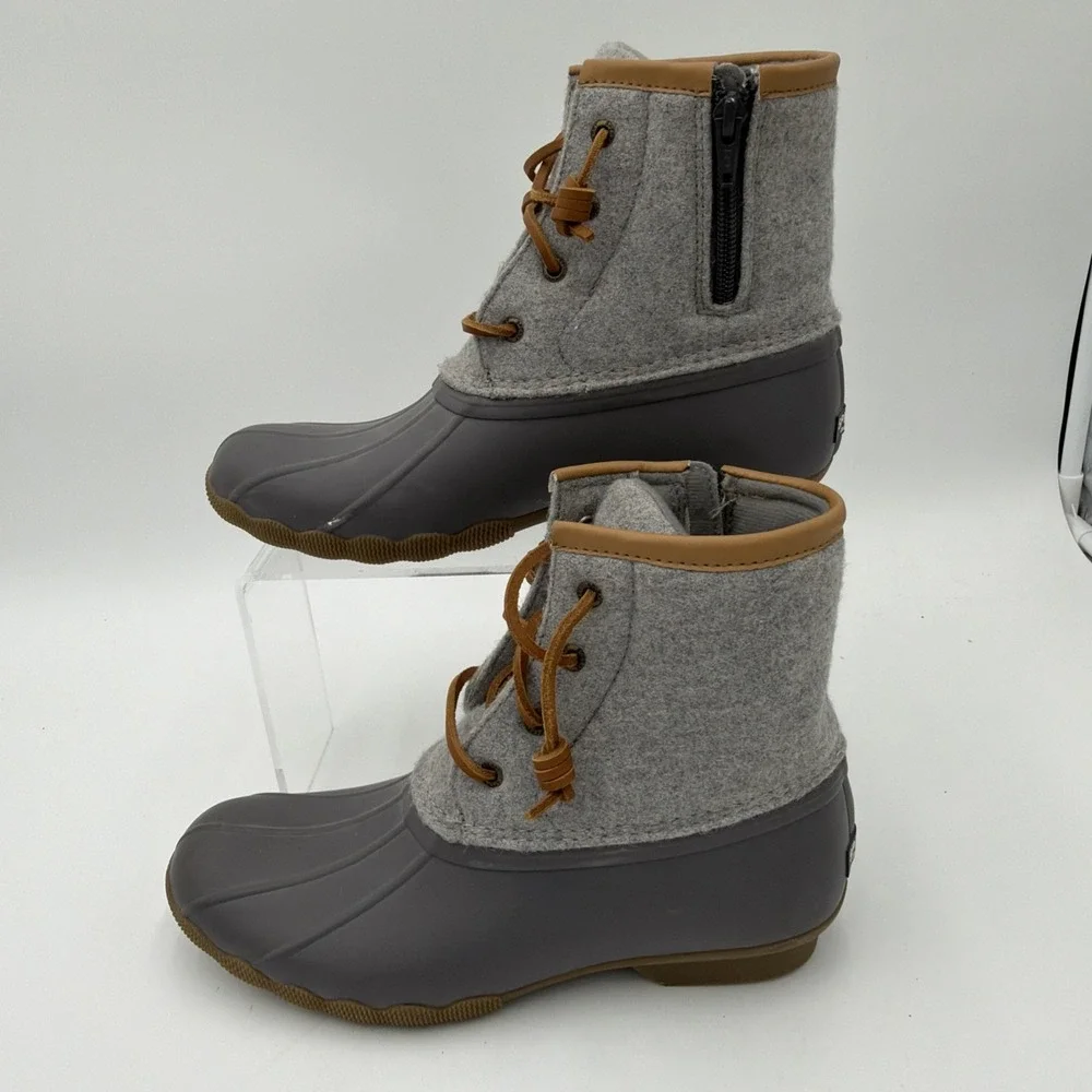 Sperry‎ Top Sider Gray Wool Duck Boots Waterproof Thinsulate Warm Womens 6M